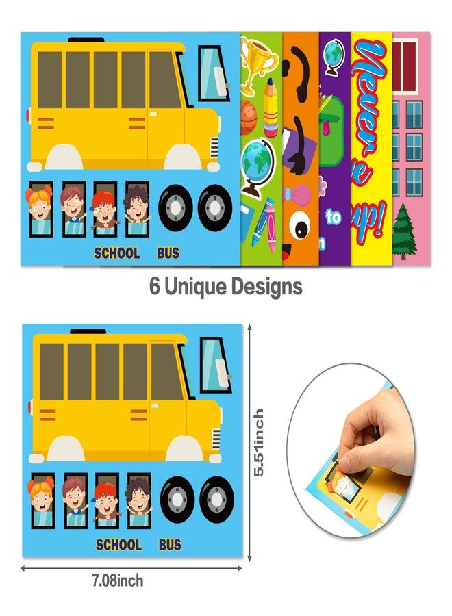 Haooryx Back to School Make a Face Sticker Games - 36Pcs First Day of School Make Your Own Stickers for Kids Art Craft Education Activities Toys Classroom Rewards Kids Birthday Theme Party Favor Gift - Image 2